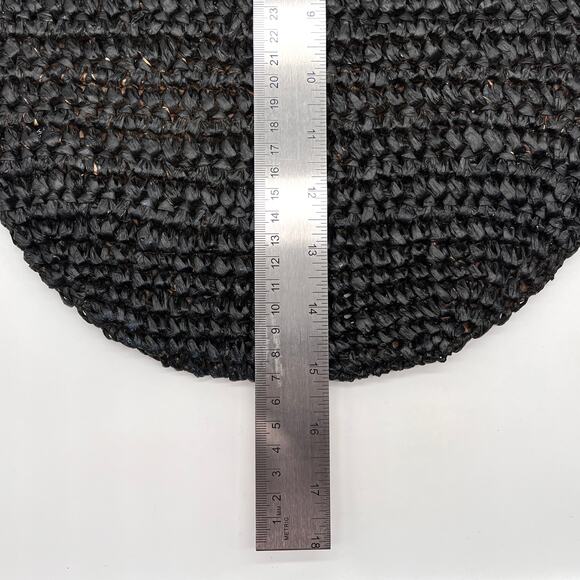 ANTHROPOLOGIE Straw Shoulder Bag Black White Tote Slouchy Casual Travel Light - Picture 13 of 13